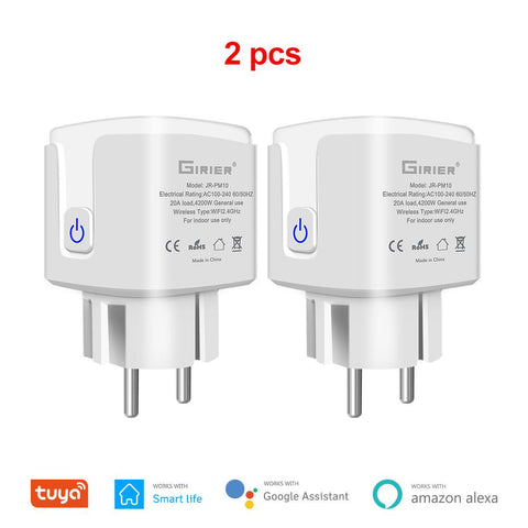 Tuya Wifi Smart Plug 20A EU Smart Socket Outlet with Power Monitor -CE00531-Veeddydropshipping