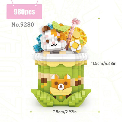 Cute Panda Mini Building Blocks DIY Animal Panda 3D Model Milk Tea Cup-TB01483-Veeddydropshipping