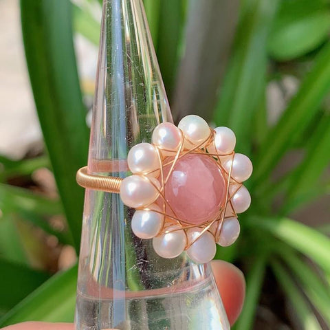 Elegant Natural Freshwater Pearl Rings Jewelry Open Rings -JW00444-Veeddydropshipping