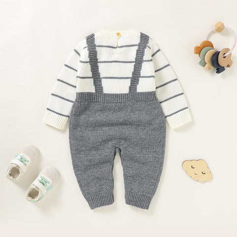 Baby Romper Knitted Solid Newborn Girls Jumpsuit Outfits Long Sleeve-TB00293-Veeddydropshipping