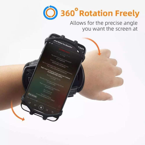Running Wristband Phone Holder 360°Rotation Detachable Sports Armband with Key Holder-PA00635-Veeddydropshipping