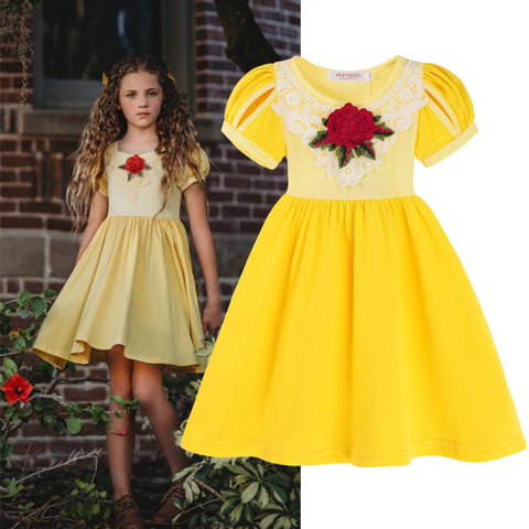 Encanto Frozen Disney Princess Dress Girl Mirabel Isabela Elsa Anna-TB00840-Veeddydropshipping