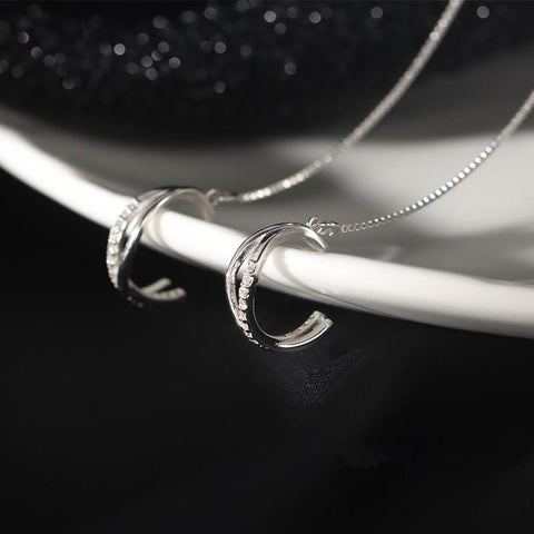 925 Sterling Silver Simple Ear Chain Ear Bone Clip Earrings Women-JW00048-Veeddydropshipping