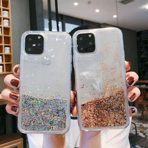 For iPhone 14 13 12 11 Pro Max XR XS X 8 Liquid Quicksand Shockproof Case Cover-PA00162-Veeddydropshipping