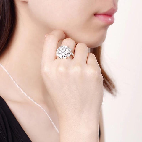 Rose flower 925 Sterling Silver rings Bracelets necklacesearrings Jewelry set  -JW00234-Veeddydropshipping