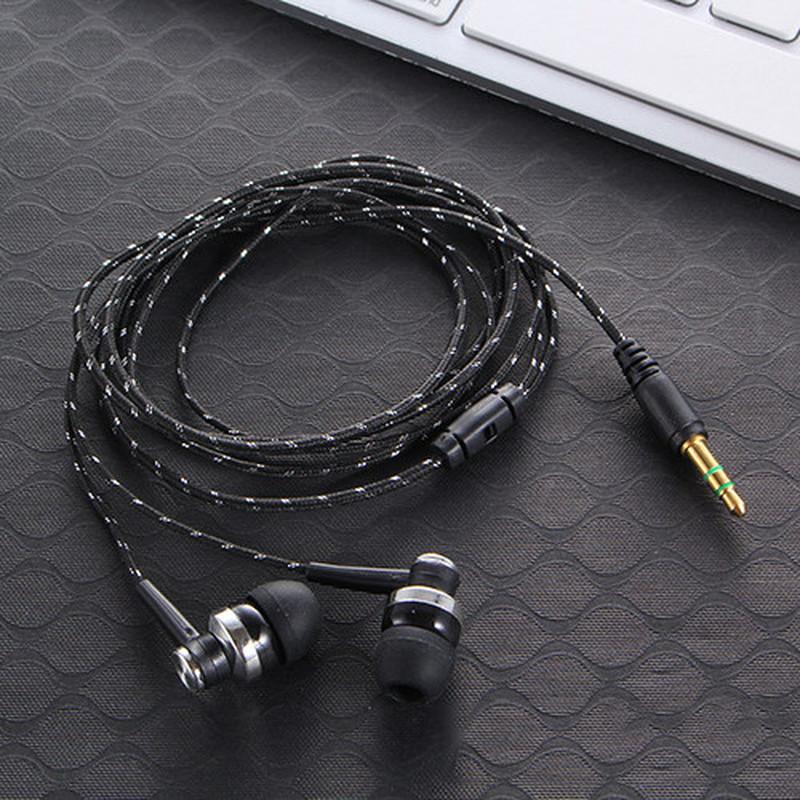 Wired Earphone Stereo Weave Cable Earphone Headset-Veeddydropshipping