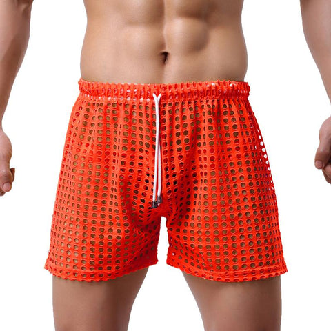 Gay Shorts Mesh Sheer See Through Brand Sleep Bottoms-MF01562-Veeddydropshipping