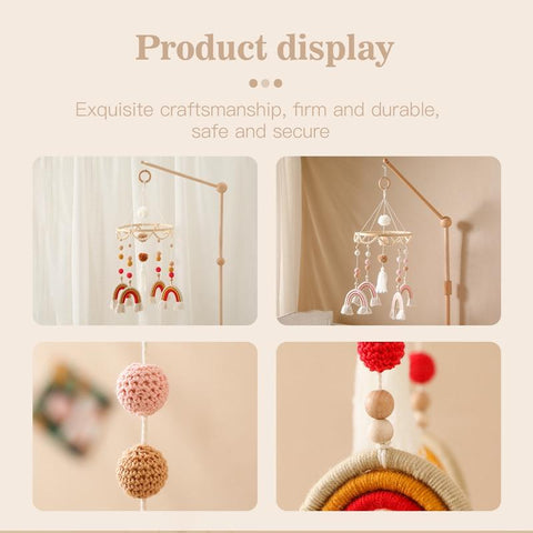 Baby Toys Wooden Rattles Nordic Style Rainbow Infant Crib Mobile Bed Bell-TB00504-Veeddydropshipping
