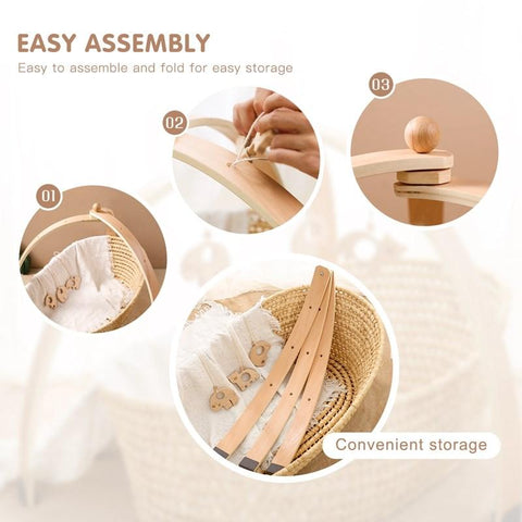 1set Natural Wooden Baby Gym Triangular Curved Shape Detachable-TB00510-Veeddydropshipping
