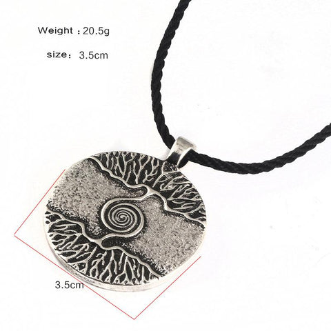Vikings Amulet Tree of Life Round Big Pendant Necklace-JW01290-Veeddydropshipping