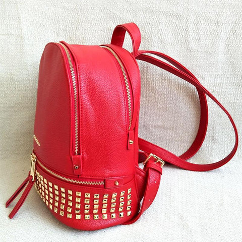 PU leather women&#39;s bag rivet women&#39;s backpack-BS00024-Veeddydropshipping