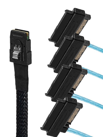 Mini SAS 36 Pin SFF8087 To 4 SAS 29 Pin SFF8482 Cable Connectors -CE00085-Veeddydropshipping