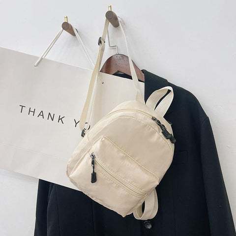Trend Nylon Female Bag Small School Bags White Rucksack For-BS00021-Veeddydropshipping