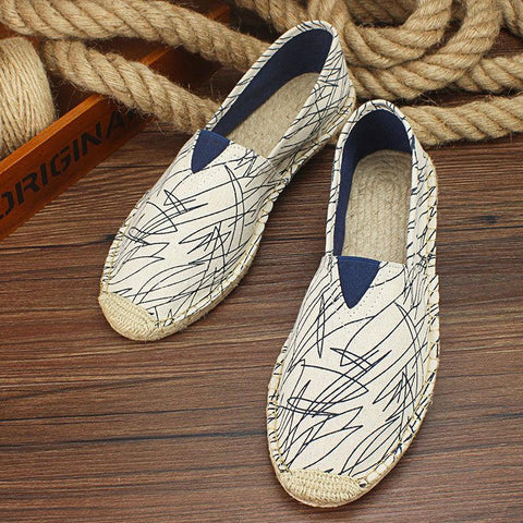 Breathable  Casual Shoes Slip-On Hemp Shoes Graffiti-BS01349-Veeddydropshipping