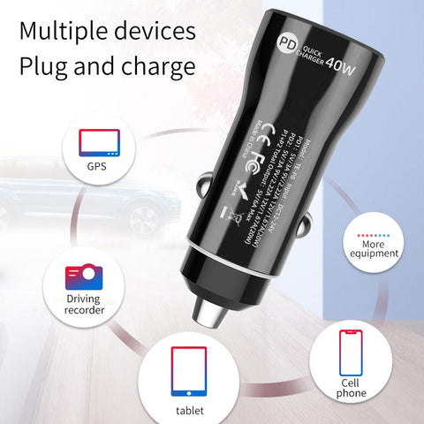 EONLINE 40W Fast Car Phone Charger-PA01155-Veeddydropshipping