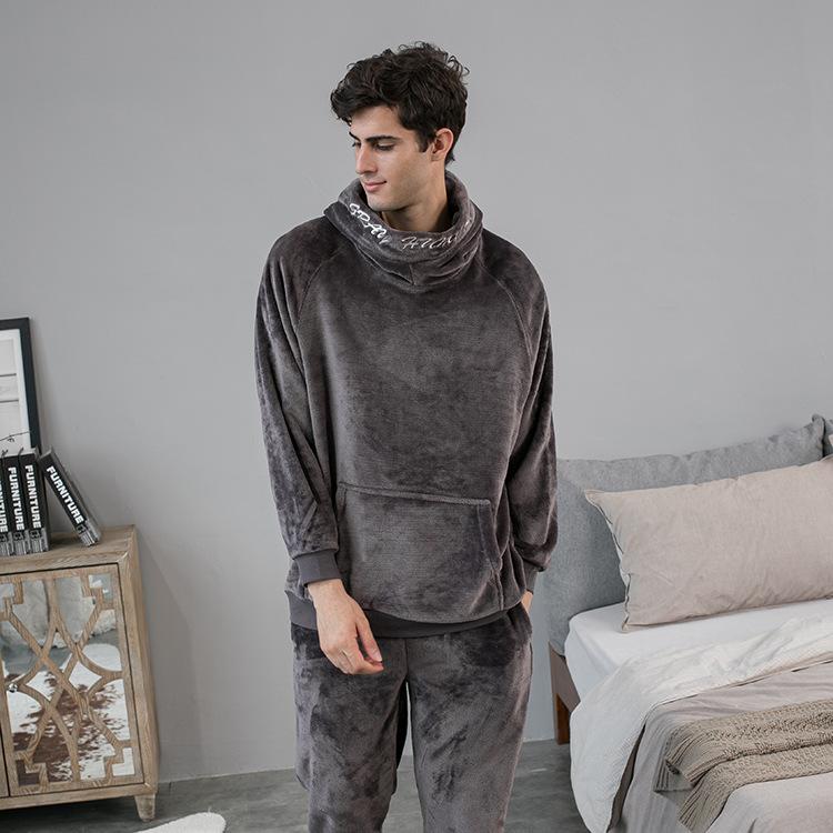 Lounge Wear PJS Autumn Winter New Flannel Pajamas Men Sleepwear-MF01571-Veeddydropshipping