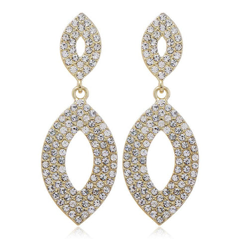 Luxury Crystal Long Tassel Earrings for Women Bridal Drop Dangling Earrings-JW01425-Veeddydropshipping