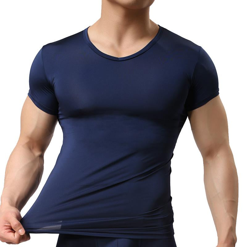 Men's Ice Silk Mesh Transparent Basic Shirt-Veeddydropshipping