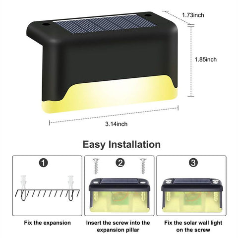 Solar Deck Lights 4/8/16 PCS Outdoor Solar Step Light Warm White for Garden-TI00821-Veeddydropshipping