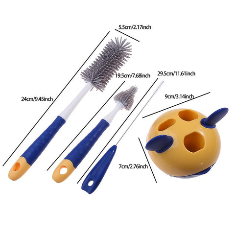 3pcs Silicone Brush for Bottles 360 Degree Rotation Baby Bottle Pacifier-TB00743-Veeddydropshipping