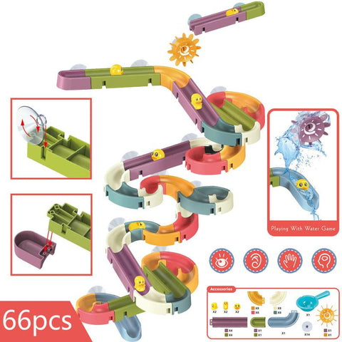 Baby Bath Toys DIY Marble Race Run Assembling Track Bathroom Bathtub Kids-TB00492-Veeddydropshipping