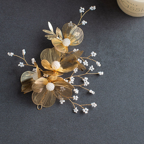 Flower Hairband Bridal Jewelry Pearl Crystal Elegant  -JW00546-Veeddydropshipping