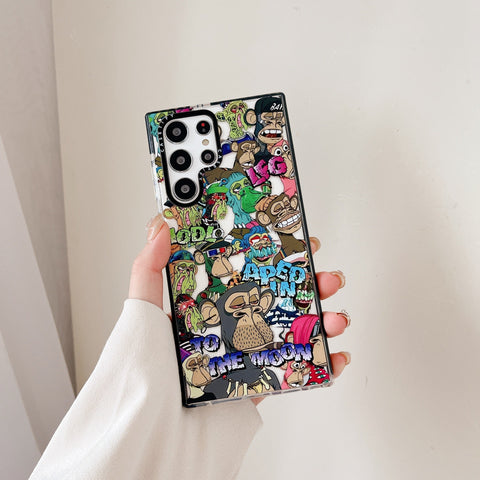 Glitter Dream Shell Pattern Case Vintage Landscape Stamp Label Phone Case For Samsung  Case-PA00247-Veeddydropshipping