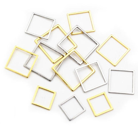20pcs Square Charm Steel Pendant Open Mold Bezel DIY Jewelry Making-JW01615-Veeddydropshipping
