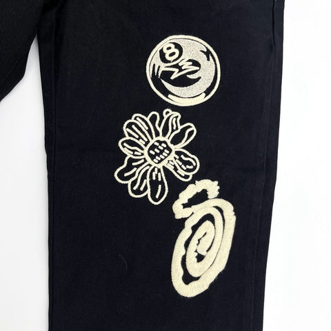 Coconut Dice Embroidered ICON BEACH PANT Jeans-MF00593-Veeddydropshipping
