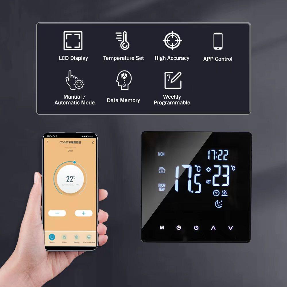 Tuya WiFi Smart Thermostat LCD Display Touch Screen for Water Electric-TI01010-Veeddydropshipping