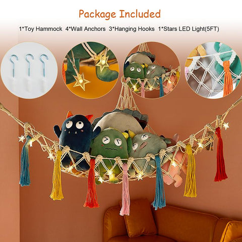 Animal Net Hammock Plush Toy Organizer Storage-HA01646-Veeddydropshipping