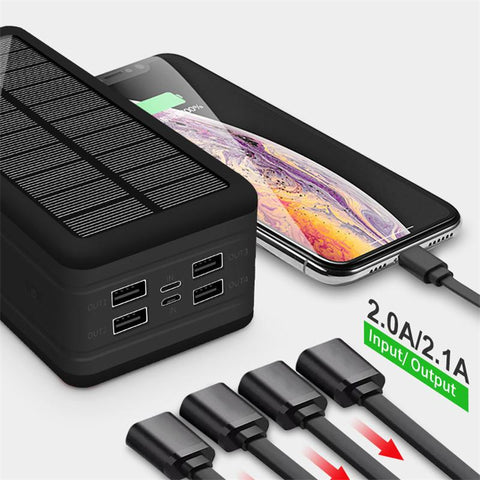 50000mAh Solar Mobile Power Wireless Charger Camping Light Portable External Battery-PA00456-Veeddydropshipping