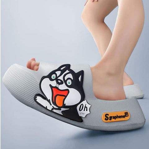 Dog Sticker Thick Sole Soft House Shoes Platform Funny-BS01282-Veeddydropshipping