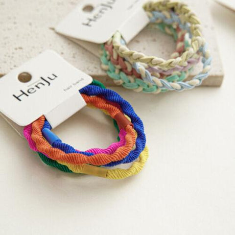 Braided Elastic Hair Rubber Bands-WF01122-Veeddydropshipping
