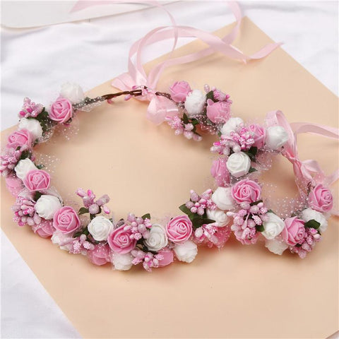 Artificial Rose Wedding Flower Bridesmaid Head Hand Ring-HA00758-Veeddydropshipping