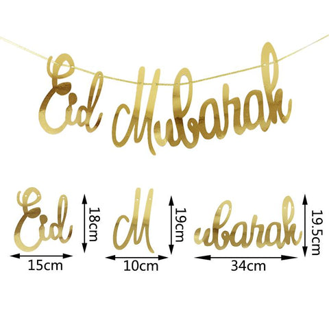 Glitter Eid Mubarak Paper Kareem Decoration DIY Craft-HA00628-Veeddydropshipping