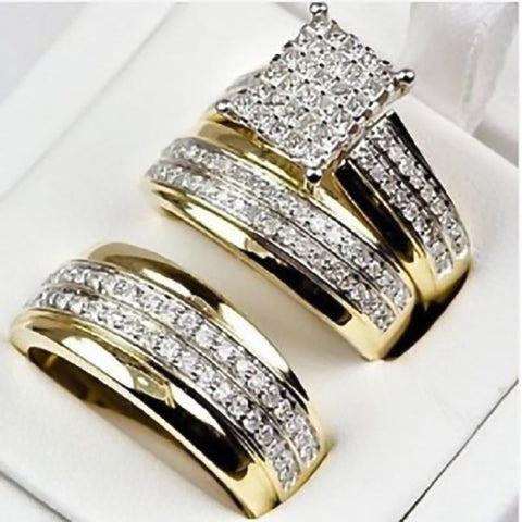 Romantic Heart Zircon Engagement Ring Set, suitable for women-JW00034-Veeddydropshipping
