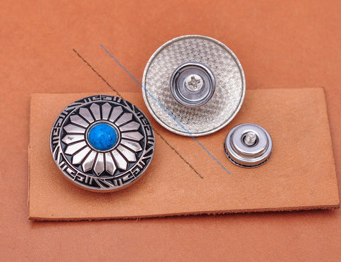 Turquoise Concho Snap Button Connector For DIY Leathercraft-BS00713-Veeddydropshipping