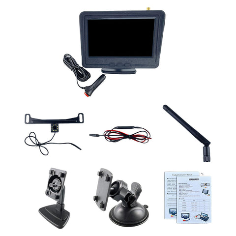 Wireless Car Monitor Screen 4.3inches 2.4G Rear View Reverse Camera LCD-AM00673-Veeddydropshipping