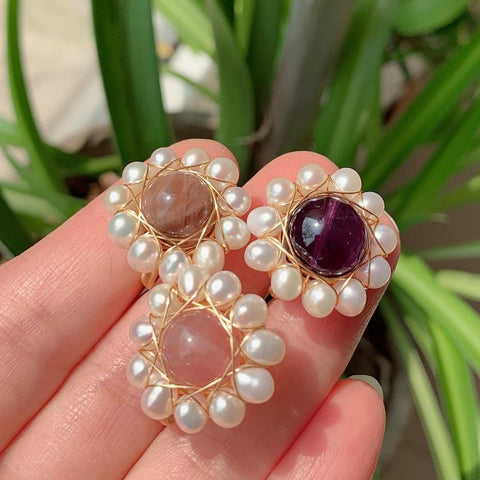 Elegant Natural Freshwater Pearl Rings Jewelry Open Rings -JW00444-Veeddydropshipping