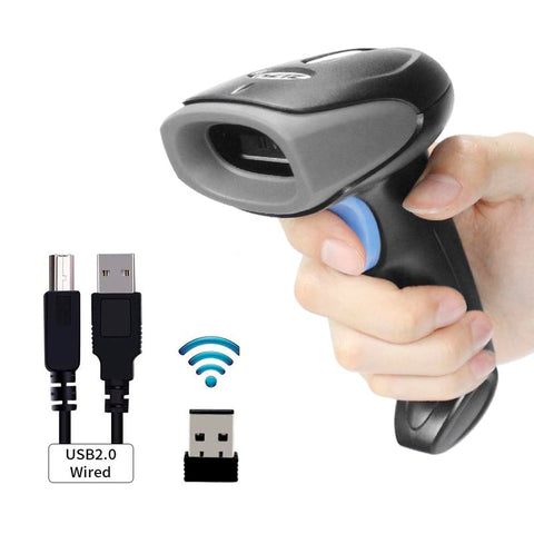 Wireless Barcode Scanner USB Wired/ 2.4G Wireless 1D Bar code Reader-Veeddydropshipping