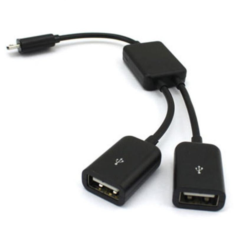 For Tablet Android Mouse Keyboard Micro USB / Type C to 2 OTG Dual Port HUB Cable -CE00143-Veeddydropshipping