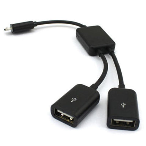 For Tablet Android Mouse Keyboard Micro USB / Type C to 2 OTG Dual Port HUB Cable -CE00143-Veeddydropshipping