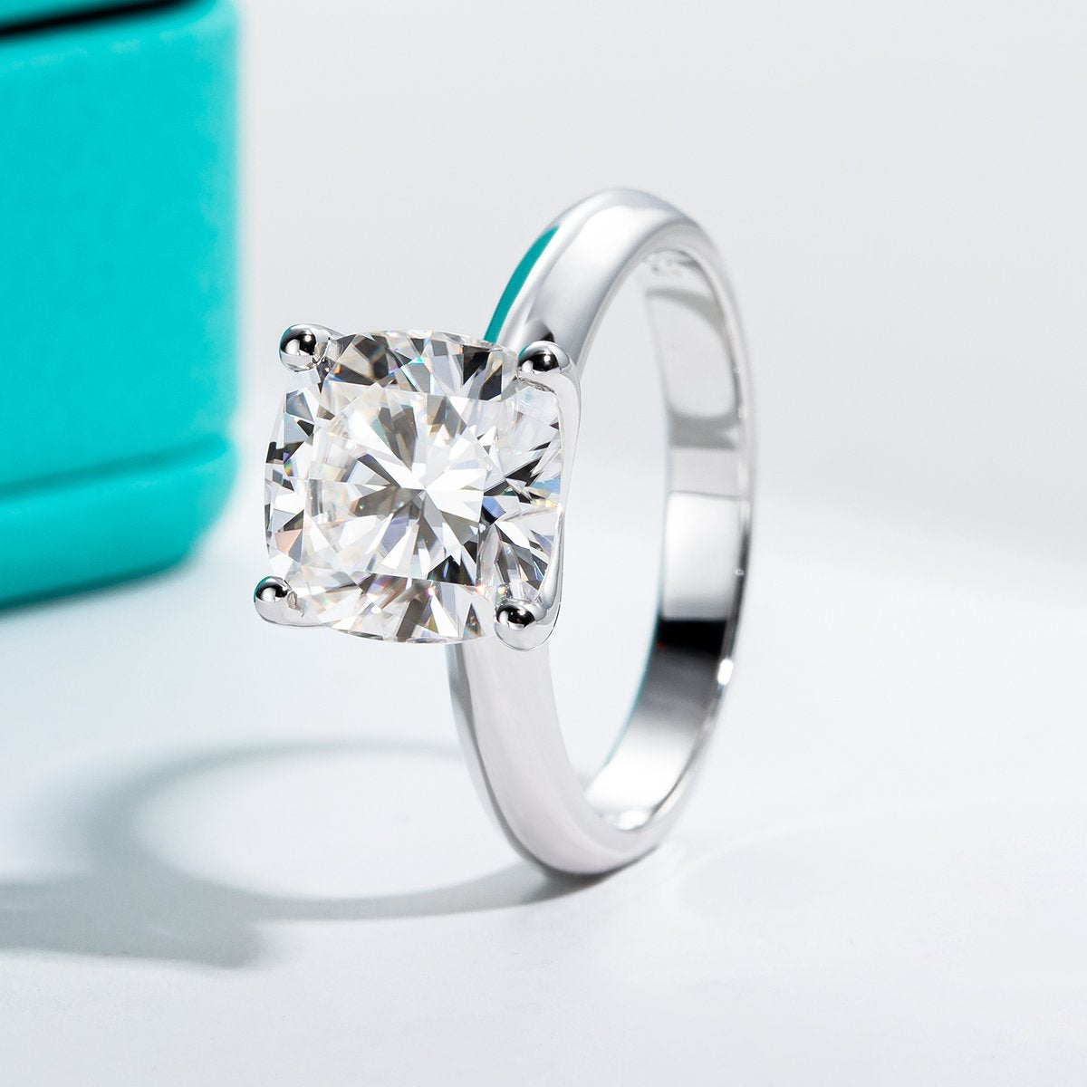 Cushion Cut Moissanite Wedding Ring 925 Sterling Silver Rings -JW00082-Veeddydropshipping