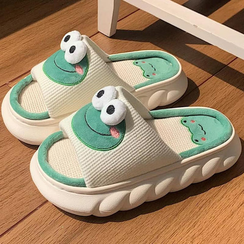Linen Slippers Women Summer Breathable Platform-BS01302-Veeddydropshipping
