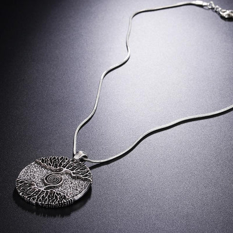 Vikings Amulet Tree of Life Round Big Pendant Necklace-JW01290-Veeddydropshipping