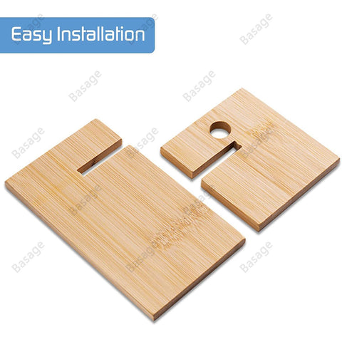 Bamboo Cell Phone Stand for Desk with Charging Hole, Removable Wooden Phone Holder-PA00532-Veeddydropshipping