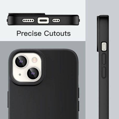Case For iPhone Black  XR 14 13 12 11 Pro Max XS X  Shockproof Silicone Cover-PA00101+Veeddydropshipping