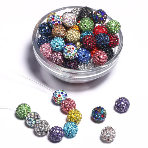 Round Fashion Rhinestone Crystal Summer Beads Diy Jewelry Making -JW01503-Veeddydropshipping