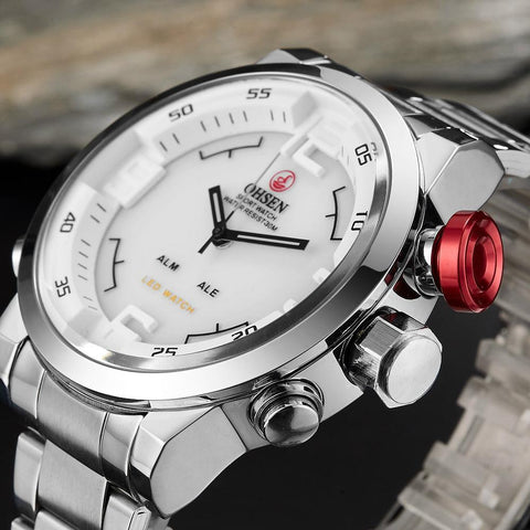 Digital Quartz Men Business Wristwatches White -JW00749-Veeddydropshipping